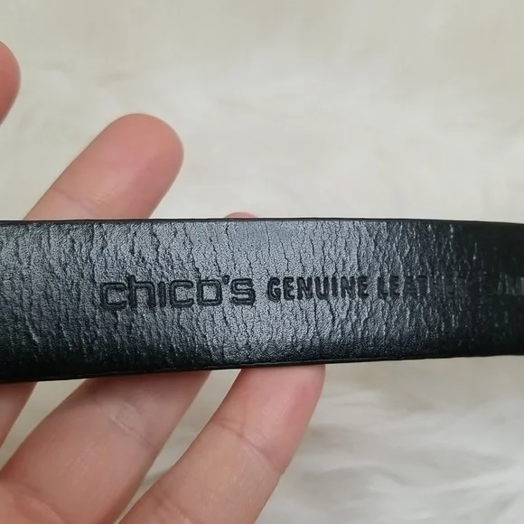 Chico's Leather Twist Buckle Belt S/M - Picture 3 of 5